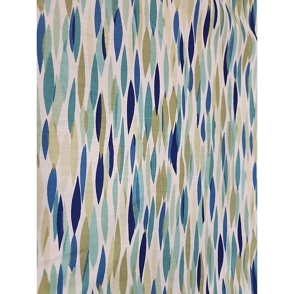 WAVERLY Queen Size‎ Bedskirt Teal Aqua Navy Sea Glass Coastal Beach 16
